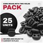 DOJA Barcelona | Arret de Cordon | Pack 25 | Stop Cordon 2 Trous | Largeur 25mm | en Plastique | Serre Cordon Oval Noir | pour C