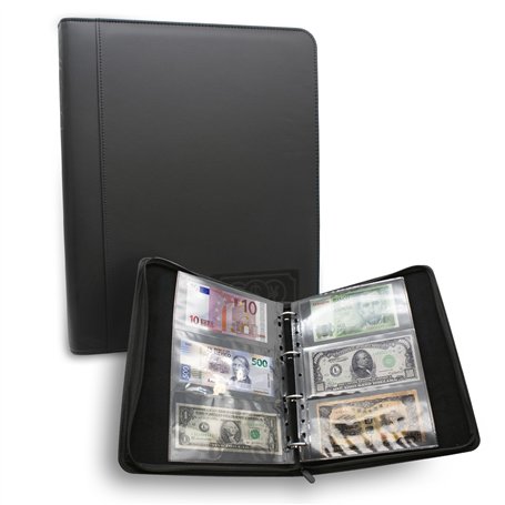 DOJA Barcelona | Album Billets De Banque Collection avec 120 Pochette | Classeur Billets Collection | Livre en Cuir PU avec Ferm