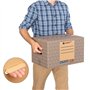 packer PRO Lot de 10 Boîtes en Carton pour Déménagement et Rangement avec Poignées, Carton Ultra Résistant, 430 x 300 x 250 mm