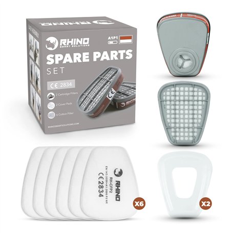 RSM Kit d'Accessoires pour Couverture de Visage 6 Cotons Filtrants 2 Cartouches Filtrants 2 Couvercles
