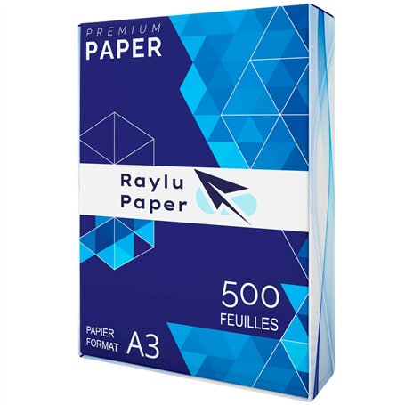 Raylu Paper - Papier A3 Multiusage Premium 500 Feuilles 80g pour Imprimantes Laser
