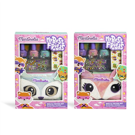 MARTINELIA - Set Manucure Pour Enfant et Tatouages Super Héros Animaux - Set Nail Art Pour Fille - Vernis à Ongles & Strass - Ta