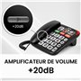 SPC Comfort Numbers Pro – Téléphone Fixe Senior avec Grandes Touches et Sonnerie très élevée | Amplificateur +20dB | 6 Contacts 