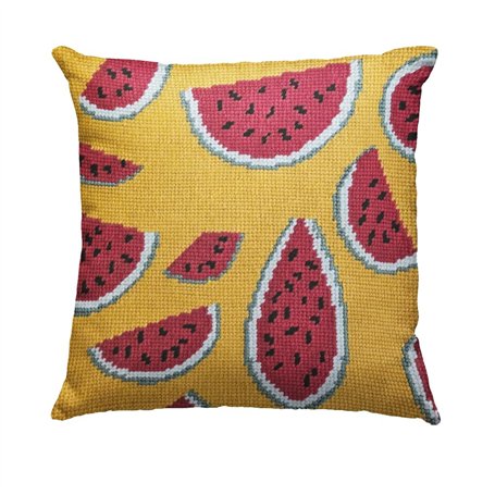 DELICATELA Kit de tapisserie pour broderie à la main en demi-point ou point de croix - Canevas imprimé - 40 cm x 40 cm - Laine n