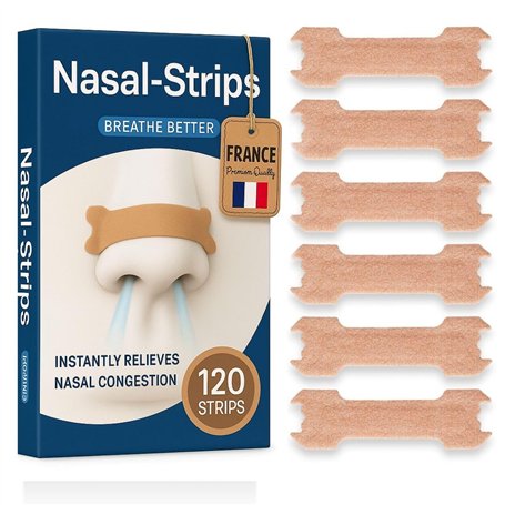 120 Patchs Nasaux Anti-Ronflement – Améliorent la Respiration & le Sommeil – Idéal Nuit & Sport
