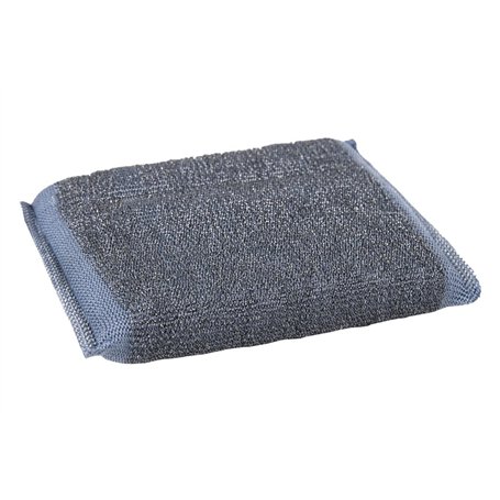 Éponge à récurer | Tampon | Abrasif Fabriqué en Fil d'acier INOX | Modèle Gastón | Pack de 16 Unités