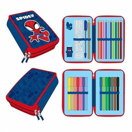 Pochette crayons Spidey Bleu foncé 12