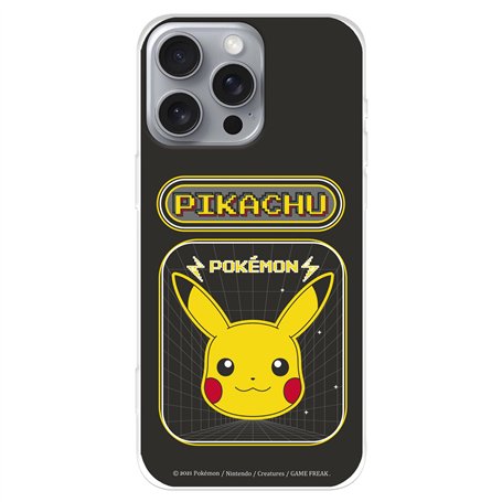 Coque compatible avec iPhone 16 Pro Max Officiel Pokémon Pikachu Jeu vidéo pour protéger votre mobile. Coque en silicone transpa