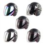 DANLINI Lentille de Casques de Moto, visière de Casque à Visage Ouvert 3 visière de Bouclier à Pression Casque coloré visière à 