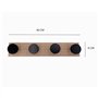 DAMDAM GO Porte-manteau mural en bois avec crochets - Rond 4 crochets