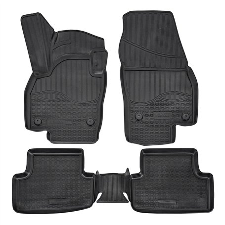 J&J AUTOMOTIVE | Tapis De Sol en Caoutchouc TPE Toutes Saisones pour T-Cross Depuis 2018 Système de Fixation Bord Haut Noir Anti