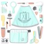 UMU® Kit de Jeu de Coiffeur en Bois pour Enfants avec Sac pour Outils de Coiffure INCL. Cape de Coiffeur
