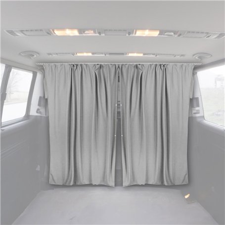 OMAC Rideaux De Séparation de Cabine Compatible avec Fiat Ducato H3 Gris Tissu