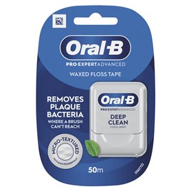 Oral-B Pro-Expert Fil dentaire ciré avancé – Nettoyage en profondeur – Élimine la plaque dentaire – Saveur menthe fraîche – 50 m