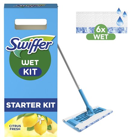 Swiffer Balai Lingettes Imprégnées pour Parquet avec Action de Brossage