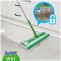 Swiffer Balai Lingettes Imprégnées pour Parquet avec Action de Brossage, Kit de Démarrage (1 Balai + 6 Lingettes), Pouvoir Netto