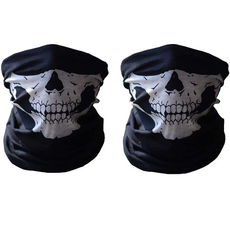 Masques de Moto 2 pièces Multifonction Masque Tête de Mort Moto Masque pour Ski