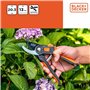 BLACK+DECKER Cisaille de Jardin - Ciseaux à Bois - Secateur de Jardin avec Lames en acier trempé - Branches d'un Diamètre de 13 