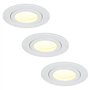 HCFEI - IP44 Dimmable LED Spot Encastrable Blanc | Aussi pour Salle de Bains | 5W 230V | Lot de 3 Spots | Blanc Chaud