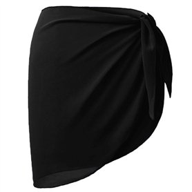 Noir Wrap de Plage de Femmes Sarong Couverture de Bikini Jupes Wrap pour Maillot de Bain en Mousseline