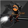 Amindz 2 Pièces Universel Clip Lampe Torche Vélo,Supports de Lampe de Vélo Réglables à 360°,Fixation Torche Vélo,Support Lampe T