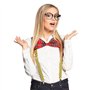 Boland 02606 - Set Nerd pour déguisements, accessoires pour carnaval, set de déguisement, noeud papillon, lunettes et bretelles,
