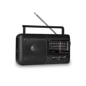 Caliber Mini Radio Portable - Radio FM/AM - Radio Vintage Retro - Poste Radio Portable avec Prise Casque - Piles - Argent