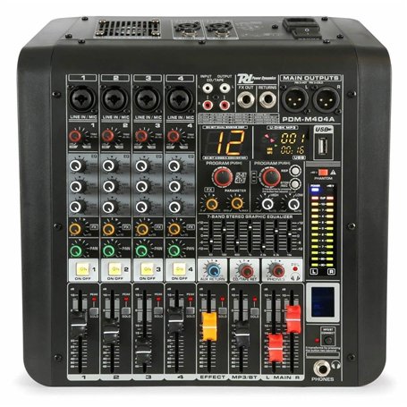 Power Dynamics PDM-M404A Table de Mixage Amplifiée 4 Canaux - 2x 200W RMS
