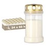 KRISTEN Lanterne funéraire extérieure traditionnelle 3D – 60 heures de combustion – Blanc – Lot de 24 pièces – Pack économique –