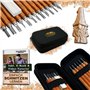 HOLZWURM Set d'outils de sculpture sur bois 12 pcs