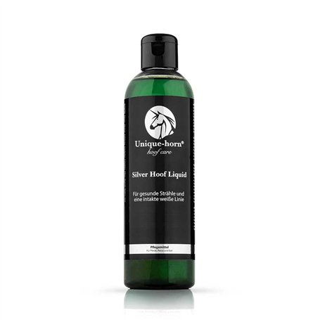 Unique-horn Silver Hoof Liquid 250ml | Pour un muguet sain et propre | Soutien en cas de muguet et de problèmes de lignes blanch