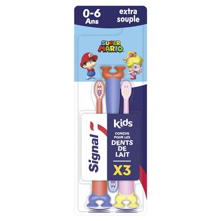Signal Brosse à Dents Mario Kids 0-6 Ans Extra-Souple x3