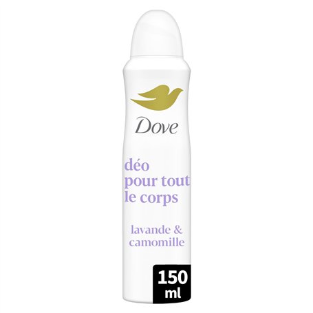 Dove - Déodorant pour Tout le Corps - Spray - Lavande & Camomille - Anti Odeurs et Traces Blanches 72h - Conçu pour les Peaux Se