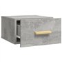 Table de chevet murale Gris béton 35x35x20 cm