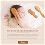 Brosse à cheveux et peigne pour bébé - Brosse à cheveux en bois naturel avec poils de chèvre doux - Brosse douce pour bébé - Pou