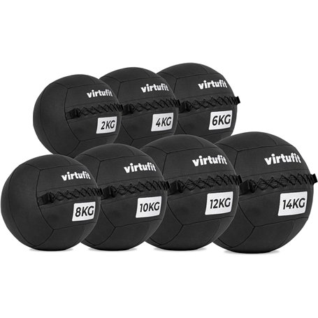 VirtuFit Wall Ball - Ballon médical de qualité supérieure - 14 kg - Surface antidérapante - Pour entraînement fonctionnel