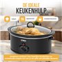 Strex Mijoteuse 6,5 l - Casserole amovible en céramique - Fonction maintien au chaud - mijoteuse - Noir