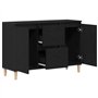 vidaXL Buffet Noir Chêne 101x35x60 cm Bois reconstitué
