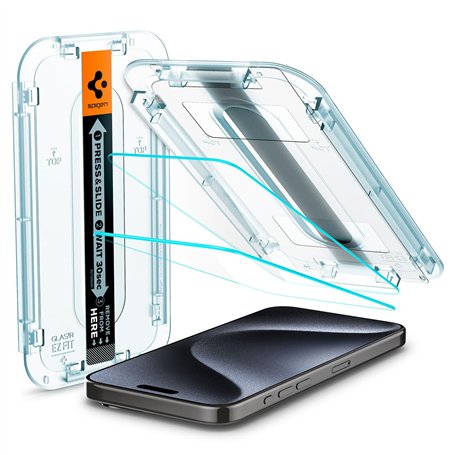 Spigen Glas.tR EZ Fit Verre Trempé pour iPhone 15 Pro