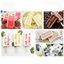 Cozywind Moules à Glaçons Popsicle, 10pcs Silicone Réutilisable Pour Crème Glacée Moule à Crème Glacée Ice Lolly Molds et 50 bât