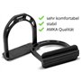 Étriers en Aluminium Noir Extra légers pour Chevaux - Surface de roulement de 6 cm