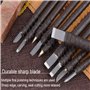 10Pcs Outil De Sculpture Sur Pierre Burins, Outils À Découper En Acier Tungstène En Bois En Pierre Section Sculptée Carbure Outi