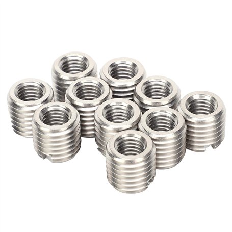 Eujgoov 10 Pièces Inserts de Filetage M10 Filetage Femelle M16 Filetage Mâle Inserts de Filetage en Acier Inoxydable Kit Outil d