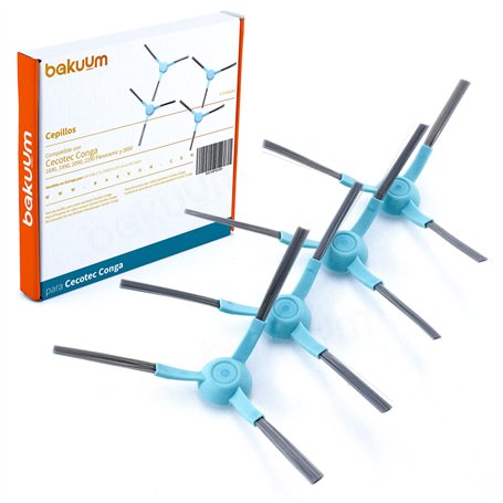 BAKUUM Lot de 4 brosses de rechange pour robot aspirateur Cecotec Conga Series 1690