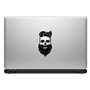 SkinoEu® 2 x Autocollants Vinyle Stickers Skull Crâne Barbe à la Mode pour Voiture Moto fenêtre Porte Casque Scooter vélo Motocy