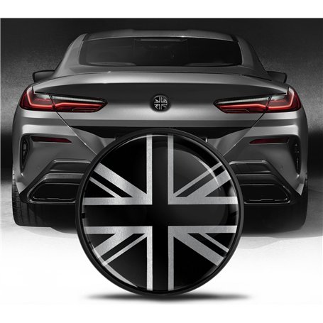 Biomar Labs Badge de Plaque de Démarrage pour Capot 74 mm Compatible avec BMW Emblème pour Coffre 51148219237 Drapeau UK Royaume