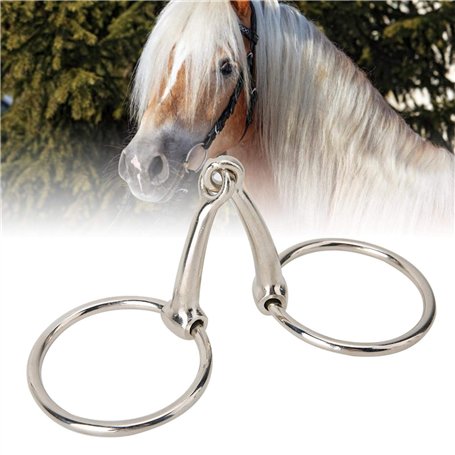 EVTSCAN Fer Cheval Anneau Filet Mors Creux Articulé Bouche pour Fournitures Équestres