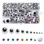 Carehabi 1200 Pièces Yeux Mobiles Autocollants Adhésifs en Plastique Wiggle Rondes Noir pour Artisanat Collage des Yeux Accessoi