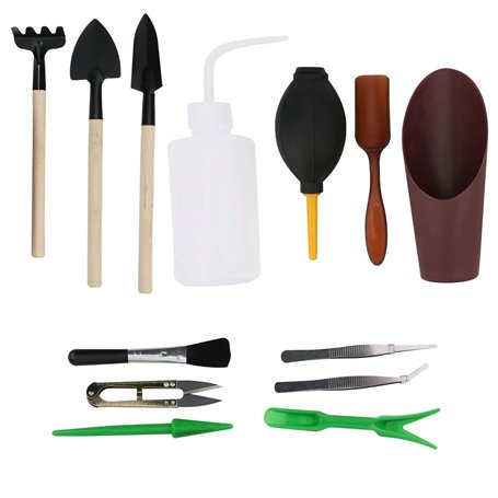 13 Pièces Mini Jardin Main Ciseaux Ensemble Creuser arrosage Plantation Pelle succulente Outil Miniature Plantation Jardinage Ou