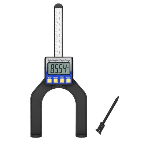 Candeon Jauge de profondeur numérique - Règle de mesure de profondeur de scie à table 0-80 mm